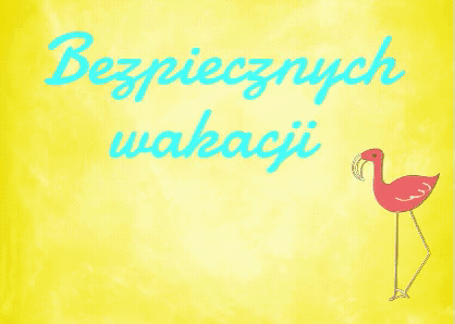 kartak na wakacje z napisem bezpiecznych wakacji